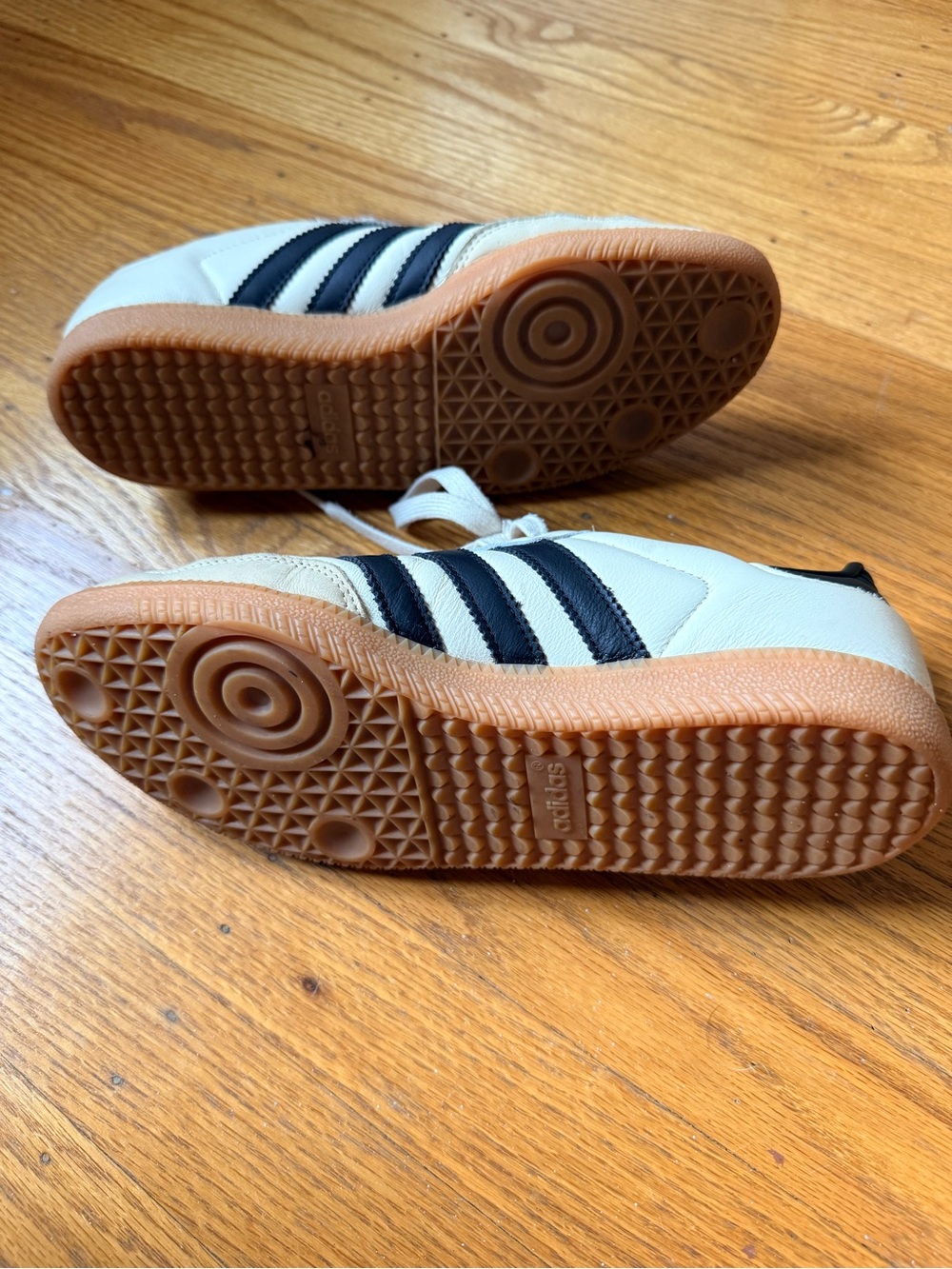 adidas samba OG Cream and Black Classic Sneakers with Gold Tongue Logo - Picture 5 of 9